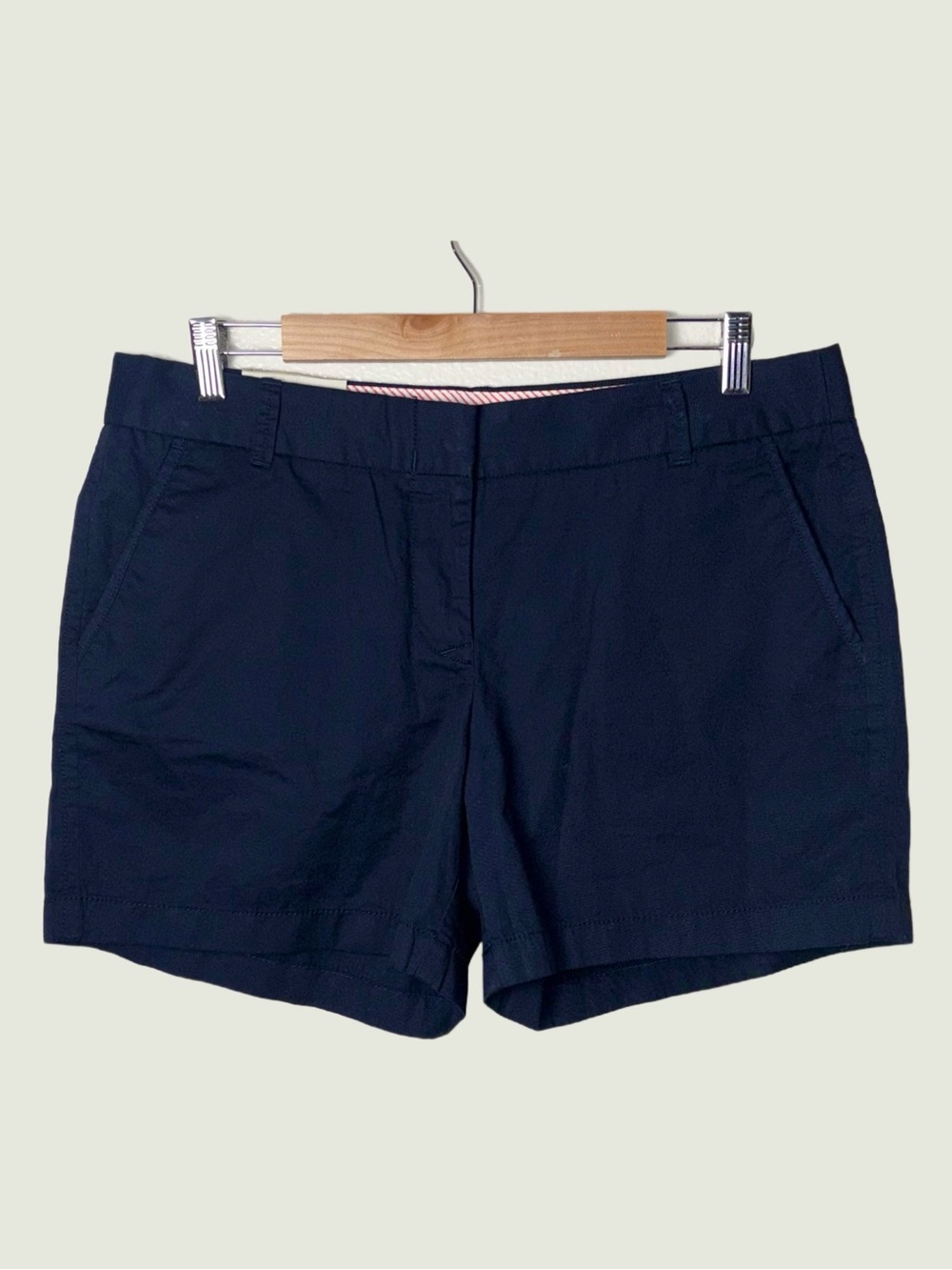 NWT J. Crew City Fit Chino Shorts Navy Blue 100% cotton 5" inseam women's 10